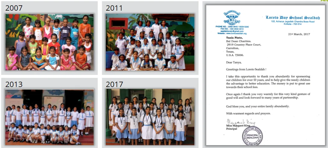 Students at Loreto Sealdah School in Kolkata, India